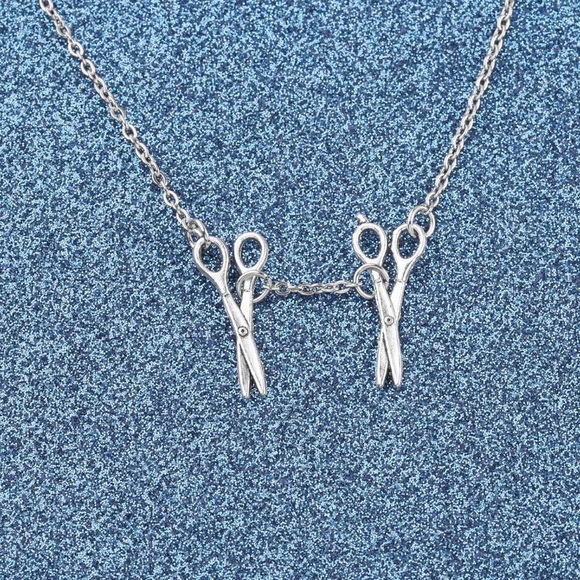 Scissor Sterling Silver Trinket Queer Grunge Clasp Necklace - Picture 3 of 3